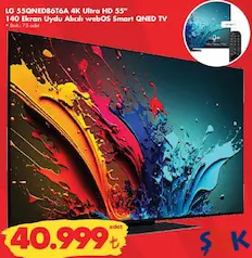LG 55QNED86T6A 4K ULTRA HD 55 İNÇ 140 EKRAN UYDU ALICILI WEBOS SMART QNED TV AKILLI TELEVİZYON